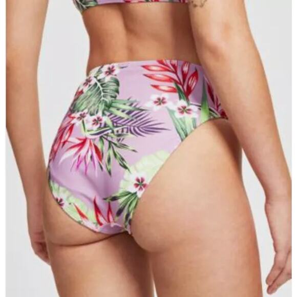 2/$15 NWT Salt + Cove Printed High Waist Bikini Bottoms Tropical Floral Size L - Picture 2 of 9